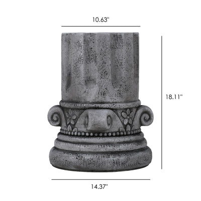 Cement Outdoor End Tables for Patio, GardenAccent Table, Modern Small Round Side Tablefor Outside, Tree Stump Garden Stool DrumTable indoor and Outdoor