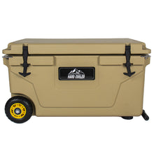 Load image into Gallery viewer, Khaki color ice cooler box 65QT camping ice chest beer box outdoor fishing cooler