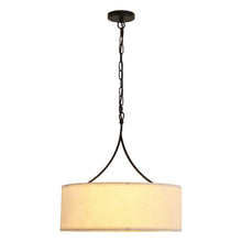 Load image into Gallery viewer, Modern 3-Light Fabric Pendant Light, Black Adjustable Drum Chandelier, Matte Black Fabric Shade Ceiling Light Fixture for Dining Room Living Room Bedroom