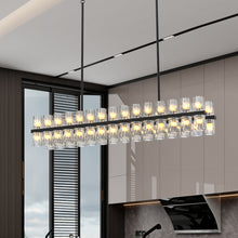 Load image into Gallery viewer, (L005030-D48-P48B/W1340P310779)48 Inches Luxury Chandeliers Crystal Living Room Decorative Lights Simple Modern Dining Room LED Lighting,for Home Decor (Bulbs Included) Black