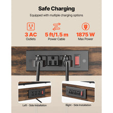 Load image into Gallery viewer, Kitchen Bakers Rack, 5 ft Power Cable Bakers Rack with Power Outlet, Kitchen Stand with X-Shaped Support Bar, 12 S-Shaped Hooks, Coffee Bar Stand for Dishes, Spice Bottles, Built-In Power Strip