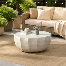 Load image into Gallery viewer, 35.43" Modern Outdoor and Indoor Waterproof Coffee Table, Durable MgO Cement Design, Suitable for Terraces, Gardens, Backyards and Living Rooms ( White)