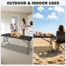 Load image into Gallery viewer, 6ft Black Multi-functional Outdoor Folding Leisure Picnic Game Party Table