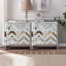 Load image into Gallery viewer, Storage Cabinet with Mirror Trim and M Shape Design Spliced Combination For Living Room, Dining Room, Entryway, Kitchen