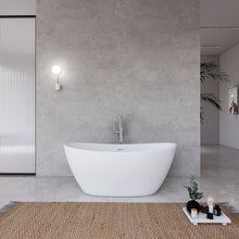 Load image into Gallery viewer, 65 inch artificial stone solid surface freestanding bathroom bathtub