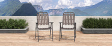 Load image into Gallery viewer, BROWN - [Instant Setup] 2-Piece Folding Chair, No Assembly Required, 350lb Capacity, Rust-Resistant &amp; Stain-Proof for Balcony/Garden