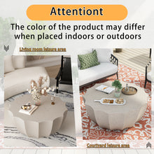 Load image into Gallery viewer, 35.43" Modern Outdoor and Indoor Waterproof Coffee Table, Durable MgO Cement Design, Suitable for Terraces, Gardens, Backyards and Living Rooms ( White)