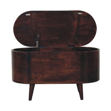 Load image into Gallery viewer, Solid Wood Light Rounded Lid-up Blanket Box, Walnut, Dark Brown