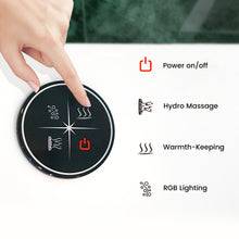 Load image into Gallery viewer, KORRA 61 Inch Acrylic Whirlpool Massage Bathtub for 2 Person 16 Water Jets LED Lights Heater for Jacuzzi Spa Massage