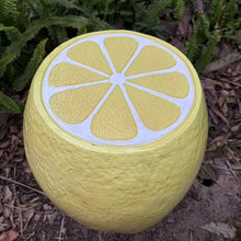 Load image into Gallery viewer, Yellow Lemon Fruit Stool, 14"Oversized Resin Stool, Side Table, Home Decor Plant Stand Garden Indoor Outdoor Decorations, Multi-Purpose Innovative Garden Furniture