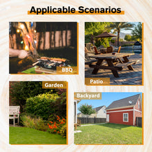 Load image into Gallery viewer, 8 Person Brown Wooden Picnic Table, Outdoor Camping Dining Table with 2 Seats, Garden, DIY with 2 Built-in Benches, 2220lb Capacity
