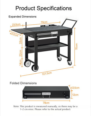 Outdoor Grill Cart Foldable Grill Table