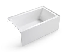 Load image into Gallery viewer, 60" x 36" Alcove Bathtub, Acrylic Soaking Tub with Ergonomic Backrest, Anti-Slip Base, Left Drain, Glossy White