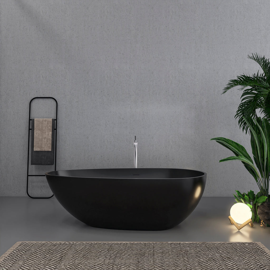 65 inch freestanding solid surface soaking bathtub for bathroom