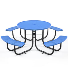 Load image into Gallery viewer, Red Round Table &amp; Chair Set with Umbrella Hole