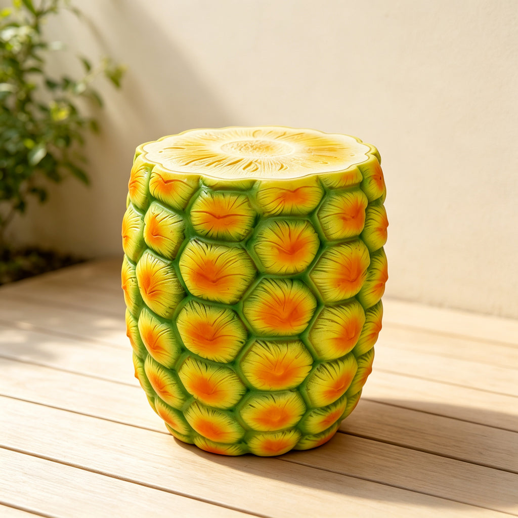 Yellow Lemon Fruit Stool, 14"Oversized Resin Stool, Side Table, Home Decor Plant Stand Garden Indoor Outdoor Decorations, Multi-Purpose Innovative Garden Furniture