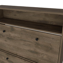 Load image into Gallery viewer, Calgary Shoe Rack, Superior Top, One Open Shelf, Two Extendable Shelves -Dark Brown