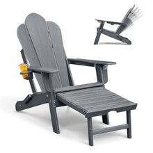 Load image into Gallery viewer, Outdoor Adirondack Chair for Relaxing, HDPE All-weather Fire Pit Chair, Patio Lawn Chair for Outside Deck Garden Backyardf Balcony, Grey