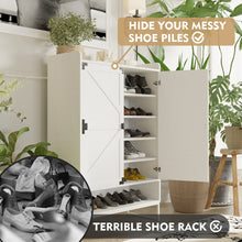 Load image into Gallery viewer, Shoe Cabinet with Doors, 6-Tier Shoe Storage Cabinet with Adjustable Shelves, Wooden Shoes Rack Shoe Storage Organizer for Entryway, Hallway, Closet, Living Room