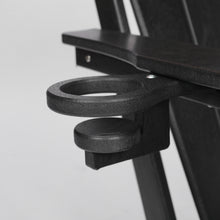 Load image into Gallery viewer, HDPE Folding Adirondack Chair with Dual Cup Holder - Composite Adirondack Chair with Wood Texture- Black