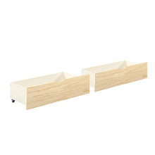 Load image into Gallery viewer, Natural Pine Finish 2pcs Storage Boxes with Caster Wheels Transitional Bedroom Furniture Under-Bed Toy Boxes