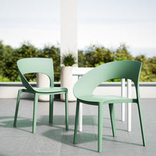 Load image into Gallery viewer, Summer - Haze Green Polypropylene Single-Side Chair - One-Piece Design for Indoor &amp; Outdoor Use,suitable for living rooms, dining rooms, gardens, terraces and other scenarios  (Set of 4)