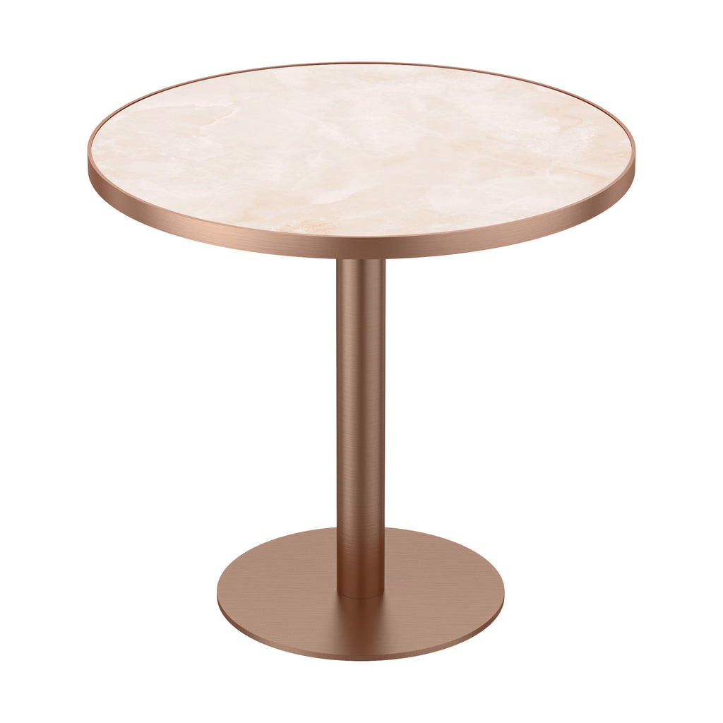 31.5" Round Modern Tulip Dining Table, Sintered Stone Tabletop with Luxury Faux Marble Print, Stainless Steel Bracket Base, Scratch & Wear Resistant, Waterproof Surface, Ideal for Indoor & Outdoor Use
