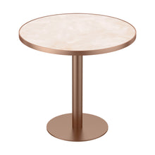 Load image into Gallery viewer, 31.5" Round Modern Tulip Dining Table, Sintered Stone Tabletop with Luxury Faux Marble Print, Stainless Steel Bracket Base, Scratch &amp; Wear Resistant, Waterproof Surface, Ideal for Indoor &amp; Outdoor Use