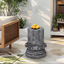Load image into Gallery viewer, Cement Outdoor End Tables for Patio, GardenAccent Table, Modern Small Round Side Tablefor Outside, Tree Stump Garden Stool DrumTable indoor and Outdoor