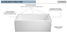 Load image into Gallery viewer, 60" x 36" Alcove Bathtub, Acrylic Soaking Tub with Ergonomic Backrest, Anti-Slip Base, Left Drain, Glossy White