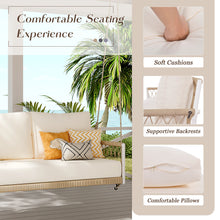 Load image into Gallery viewer, TREXM 1-Piece Woven Rope Outdoor Swing Sofa with Soft Cushions Seating 2 for Patio, Courtyard and Balcony (Beige)