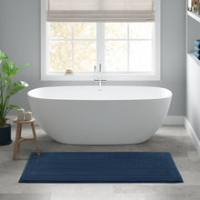 Load image into Gallery viewer, 1 PCS 24x72" 100% Cotton Tufted 3000 GSM Reversible Bath Rug Navy