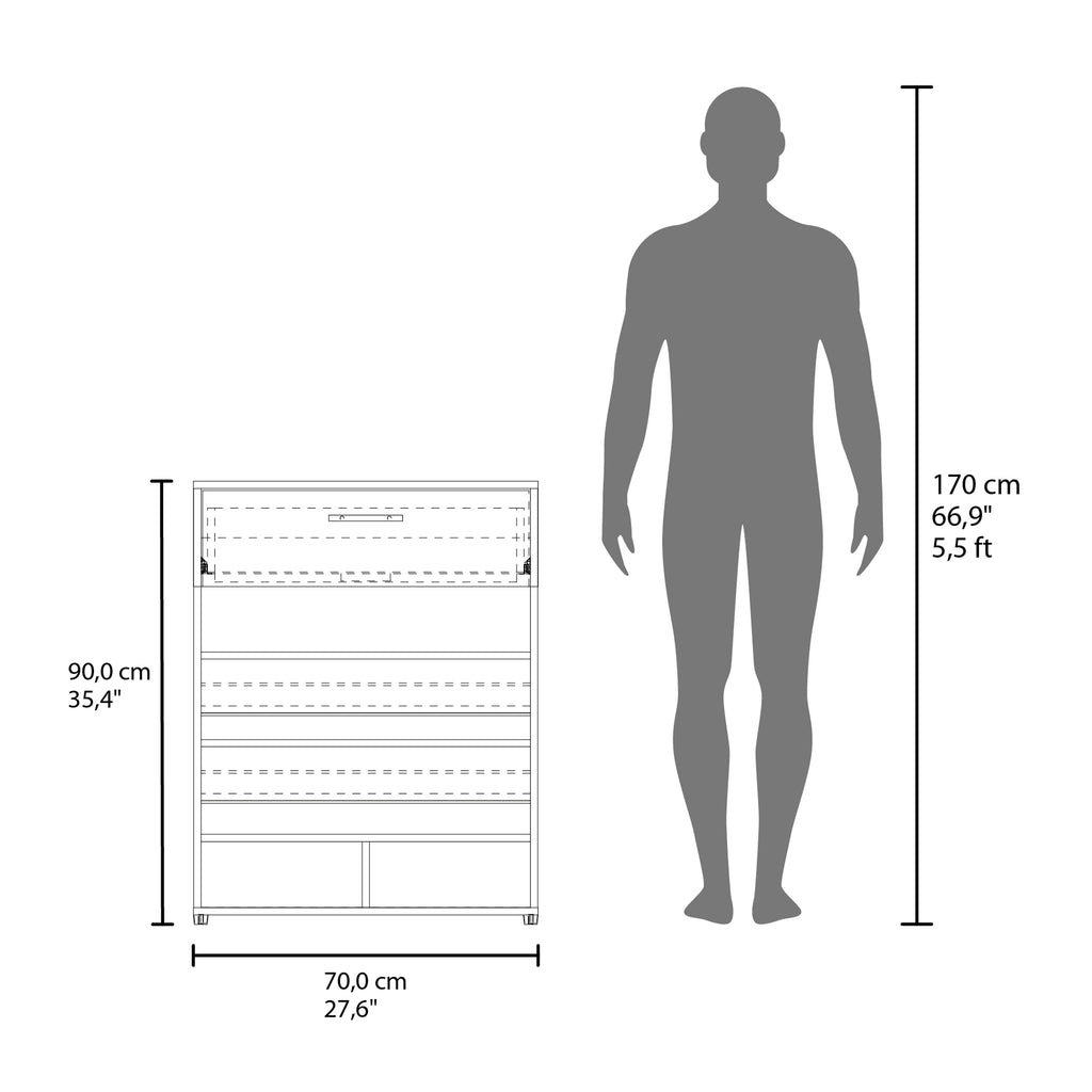 Shoe Rack, 1 Door, 4 Legs, 5 Shelves