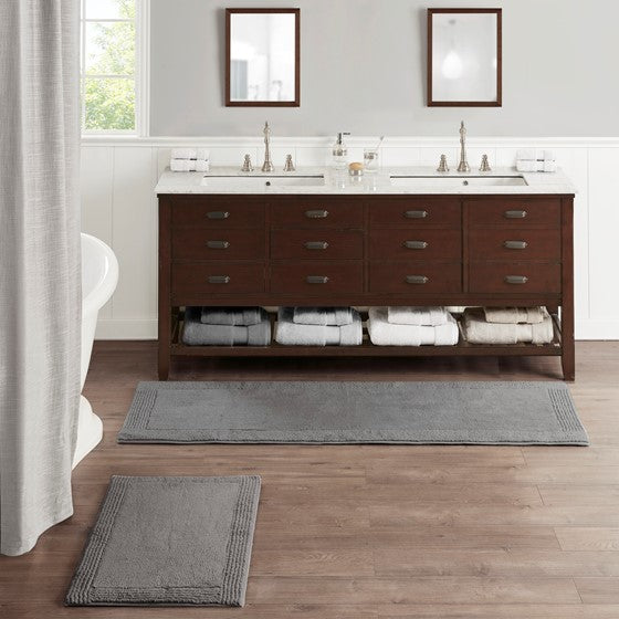 1 PCS 24x72" 100% Cotton Tufted 3000 GSM Reversible Bath Rug Navy