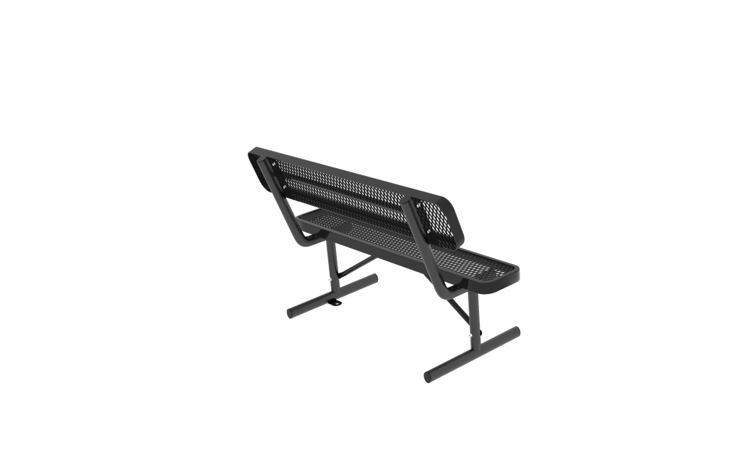 4FT Heavy-Duty Outdoor Metal Park Bench with Backrest, All-Weather Steel Portable Seating, Rust-Proof Commercial Bench for Garden, Patio, Yard, Deck, Parks & Shopping Malls