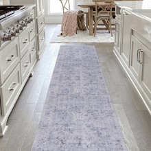 Load image into Gallery viewer, MAVAL Blue Washable Rug 2' x 3' Doormat Rug (Blue+Cream, 2' x 3') Modern, Contemporary, Non-Shedding &amp; Easy to Clean, Ideal for Living Room, Bedroom, Dining Space, 36*24 inch