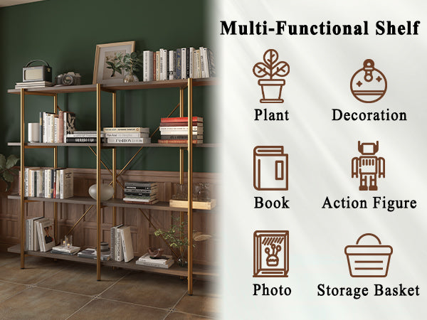 74.6 inch Stainless Steel Storage Rack, Solid Wood Partition Storage Shelf