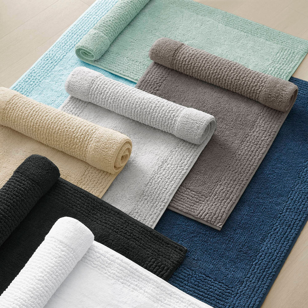 1 PCS 24x72" 100% Cotton Tufted 3000 GSM Reversible Bath Rug Navy