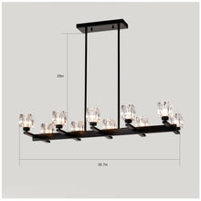 Load image into Gallery viewer, Chandelier for Dining Room, 10-Light Black Farmhouse Linear Pendant Light Fixture, Modern Crystal Hanging Lighting Chandelier for Kitchen Island, Bar, Long Table, G9 Bulb(10*G9*MAX 40W)