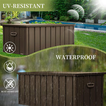 Load image into Gallery viewer, 160 Gallon Outdoor Storage Deck Box Waterproof, Large Patio Storage Bin for Outside Cushions, Throw Pillows, Garden Tools, Lockable (Dark Brown)