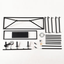 Load image into Gallery viewer, 3-Light Farmhouse Kitchen Island Lighting,5 Light Industrial Linear Chandelier for Dining Room Metal Matte Black Finish Hanging Pendant Light Fixture for Bedroom Living Room Hallway Conference Room
