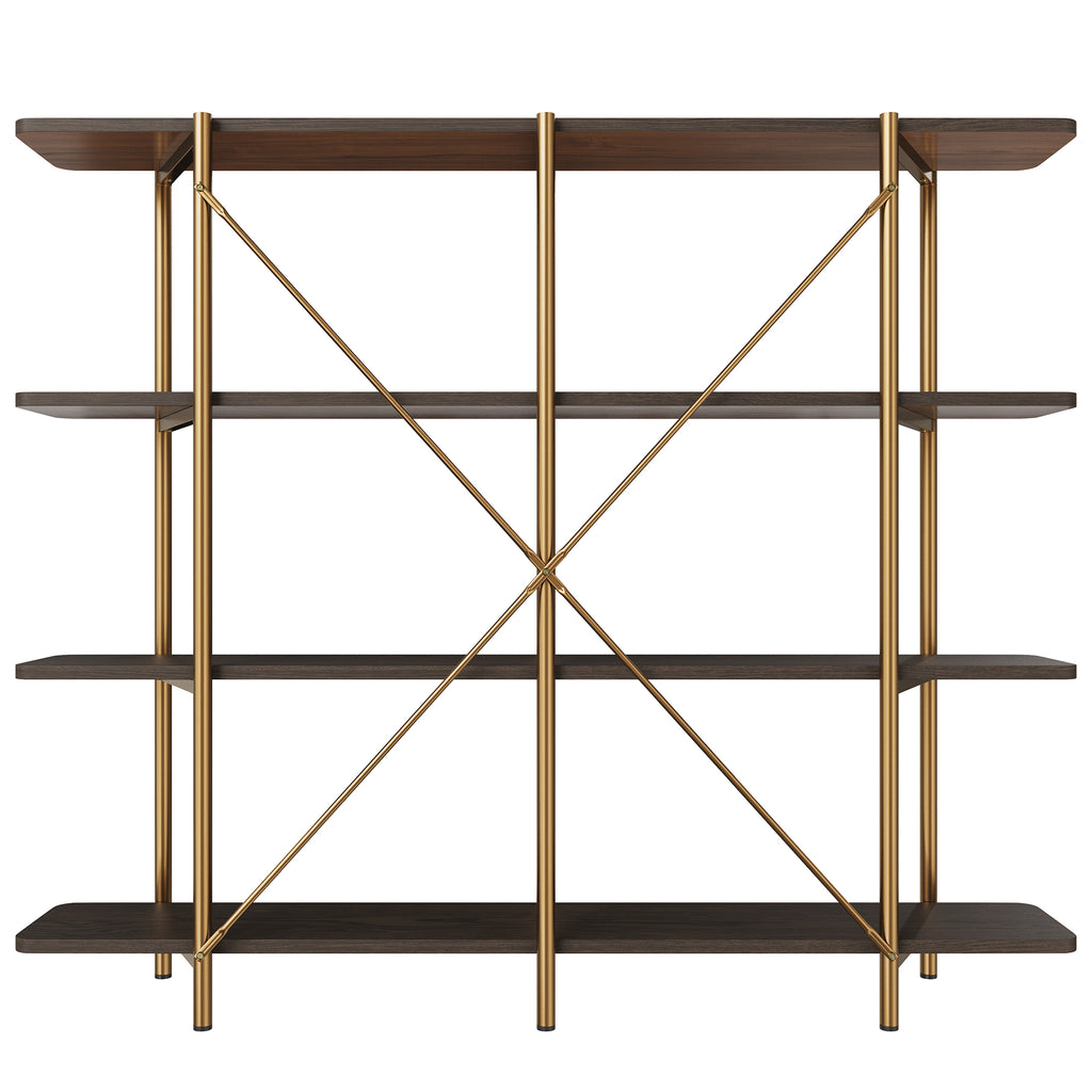 74.6 inch Stainless Steel Storage Rack, Solid Wood Partition Storage Shelf