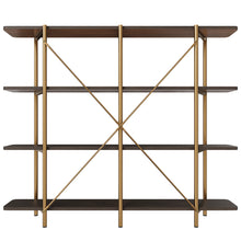 Load image into Gallery viewer, 74.6 inch Stainless Steel Storage Rack, Solid Wood Partition Storage Shelf