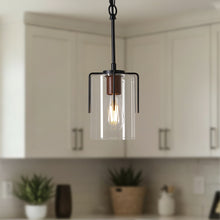 Load image into Gallery viewer, Modern Industrial Pendant Light with Clear Glass Shade, Adjustable Metal Pendant Lighting for Kitchen Island Dining Room Entryway, Easy Clean Glare-Free Home Light Fixture