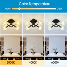 Load image into Gallery viewer, Modern Luxurious Crystal Ceiling Light, 4 Lights (BO INCLUDED Bulb) Modern Crystal Ceiling Light for Dining Room, Pendant Lamp Ceiling Lighting for Living Bedroom Hall Balcony --Matte Black