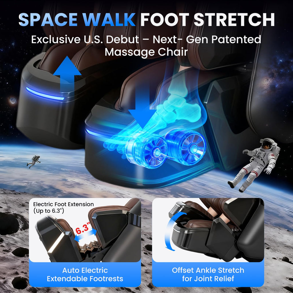 3XRELAX BV-3 Advanced 4D Shiatsu Massage Chair, Zero Gravity, Thai Massage, Heat, S&L Track, 24 Auto Programs, Split Leg Design, 350 lbs Capacity, 220 lbs, 63" x 25" x 45