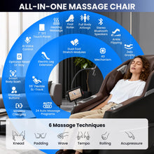 Load image into Gallery viewer, 3XRELAX BV-3 Advanced 4D Shiatsu Massage Chair, Zero Gravity, Thai Massage, Heat, S&amp;L Track, 24 Auto Programs, Split Leg Design, 350 lbs Capacity, 220 lbs, 63" x 25" x 45