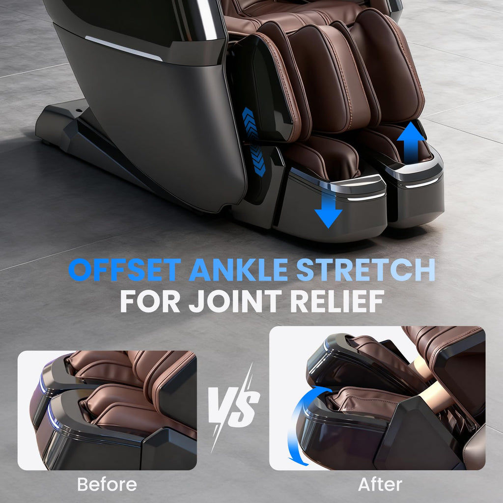 3XRELAX BV-3 Advanced 4D Shiatsu Massage Chair, Zero Gravity, Thai Massage, Heat, S&L Track, 24 Auto Programs, Split Leg Design, 350 lbs Capacity, 220 lbs, 63" x 25" x 45
