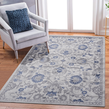 Load image into Gallery viewer, MARFI Collection 2.2X8. Blue / Silver / Oriental Runner Rug Modern, Contemporary, Non-Shedding &amp; Easy to Clean, Ideal for Living Room, Bedroom, Dining Space, 96*26 inch