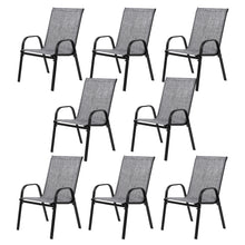 Load image into Gallery viewer, 4 Piece Patio Chairs, Outdoor Camping Chairs with Breathable Textilene Fabric, Set of 4 Garden Chairs with Armrest High Backrest for Garden Patio Pool Beach Yard Space Saving ( Grey)